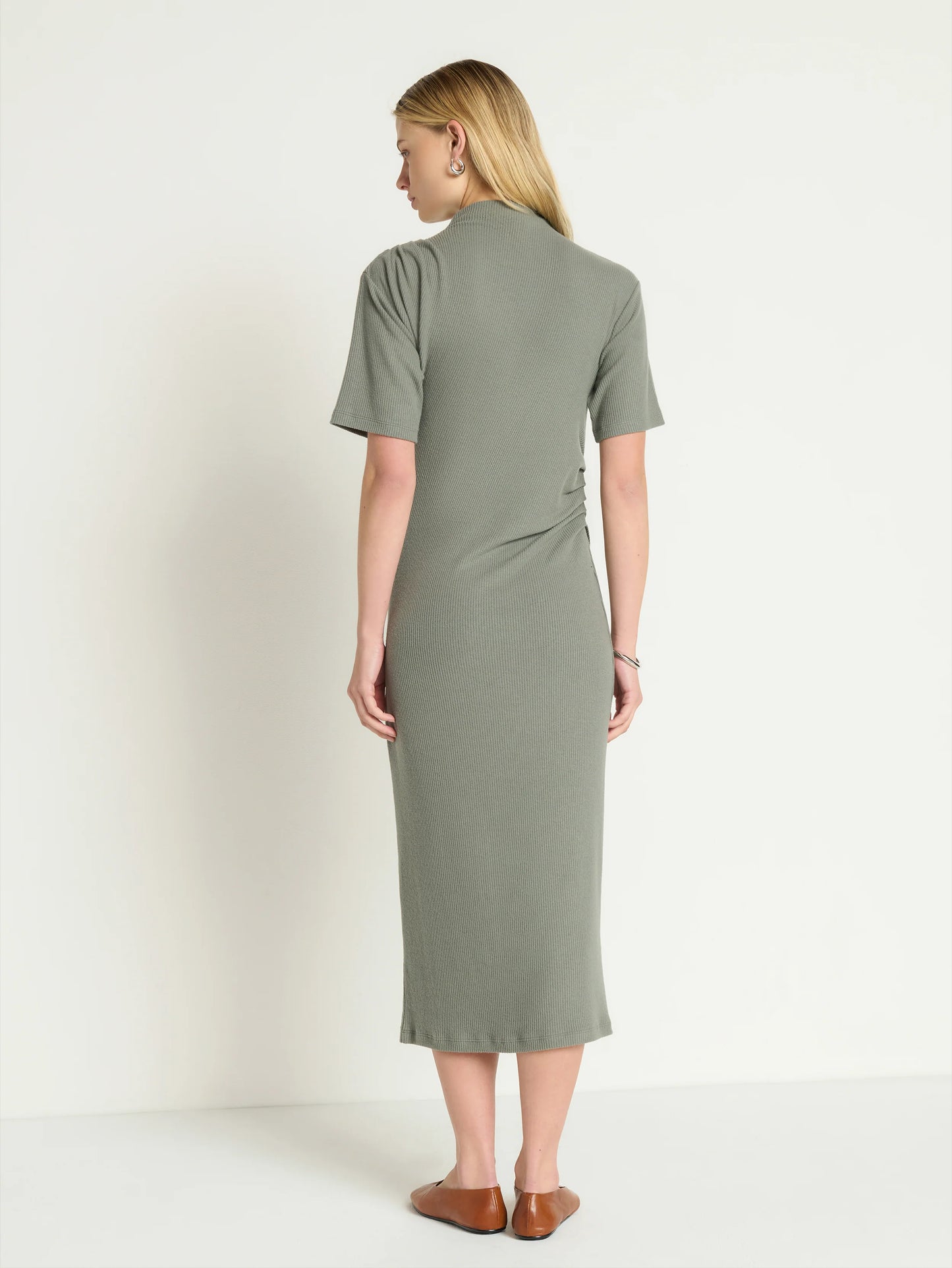 Rebecca Midi Dress in Castor Grey