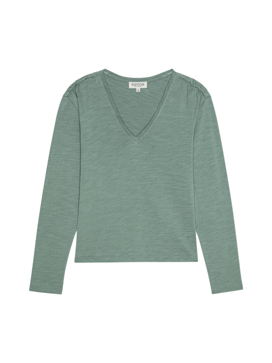 Remi V-Neck Top in Sagebrush