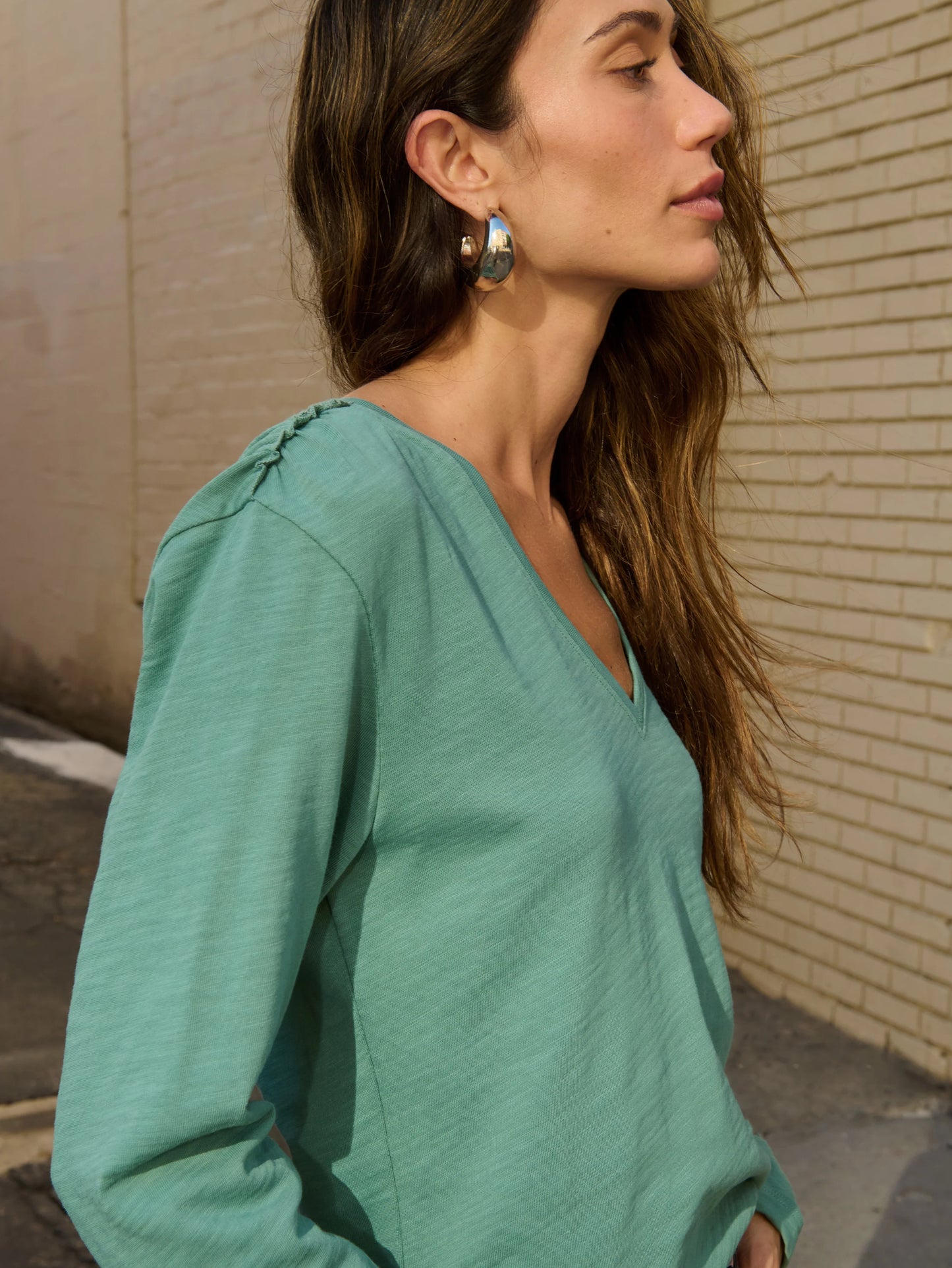 Remi V-Neck Top in Sagebrush