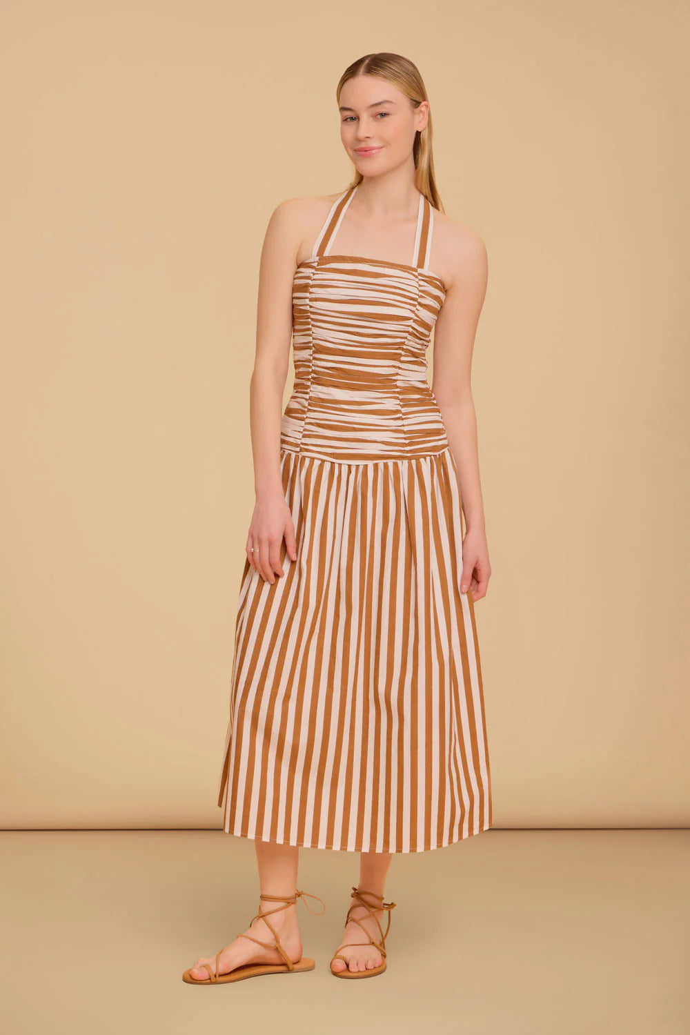 Romy Dress in Tuck Stripes