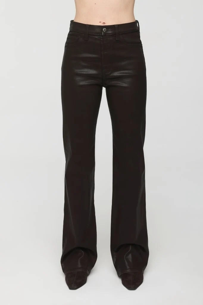 Evie High Rise Slim Boot in Coated Mocha