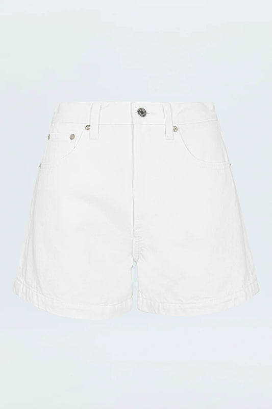 Saige High Rise Short in Polished White