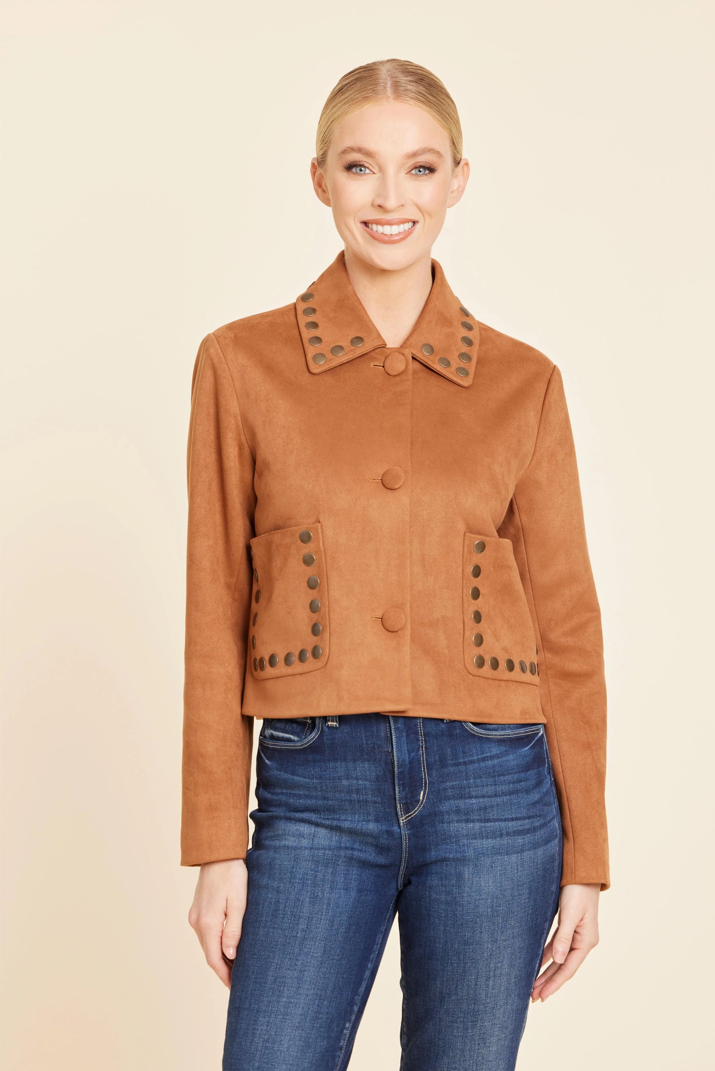 Faux Suede Studded Jacket