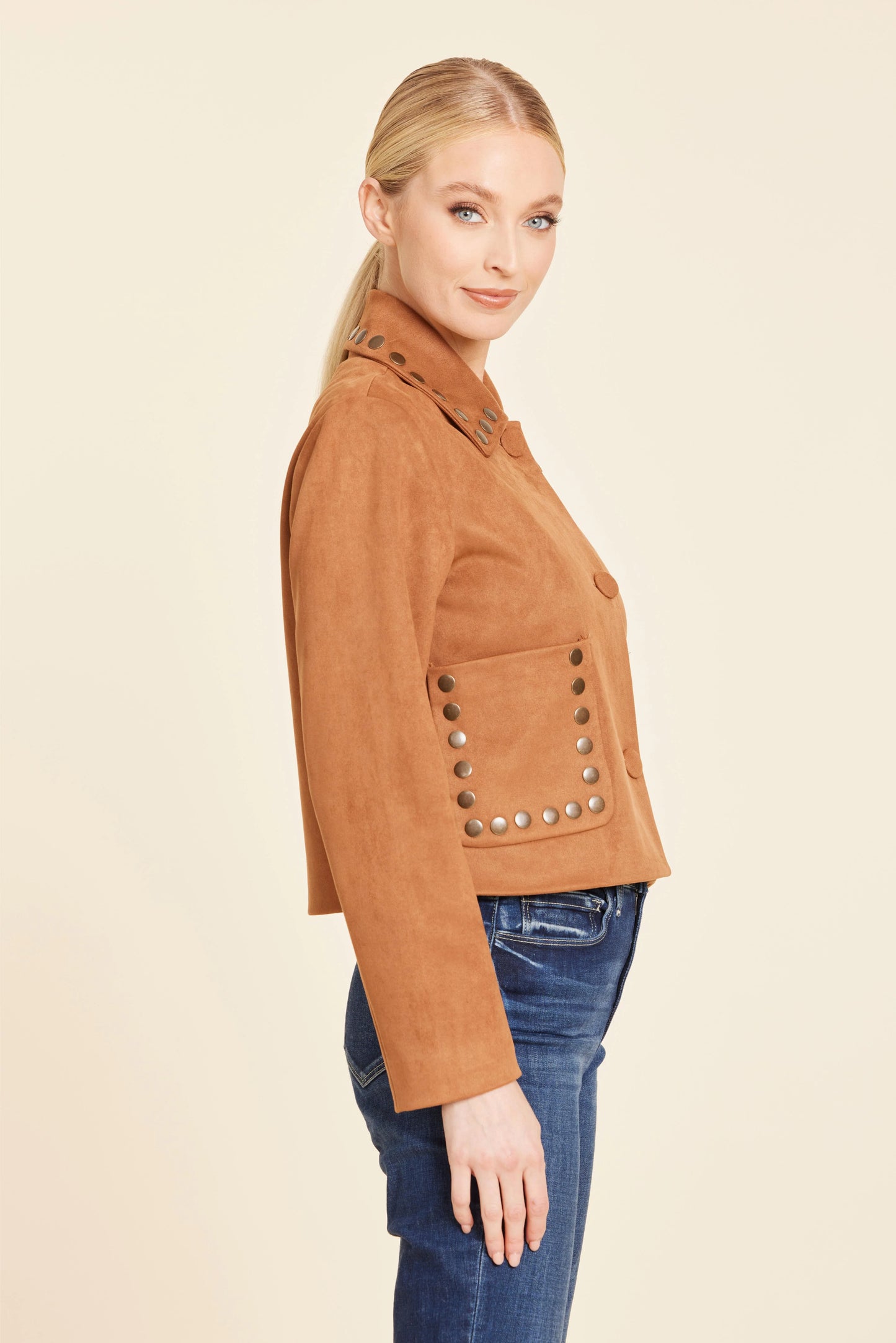 Faux Suede Studded Jacket