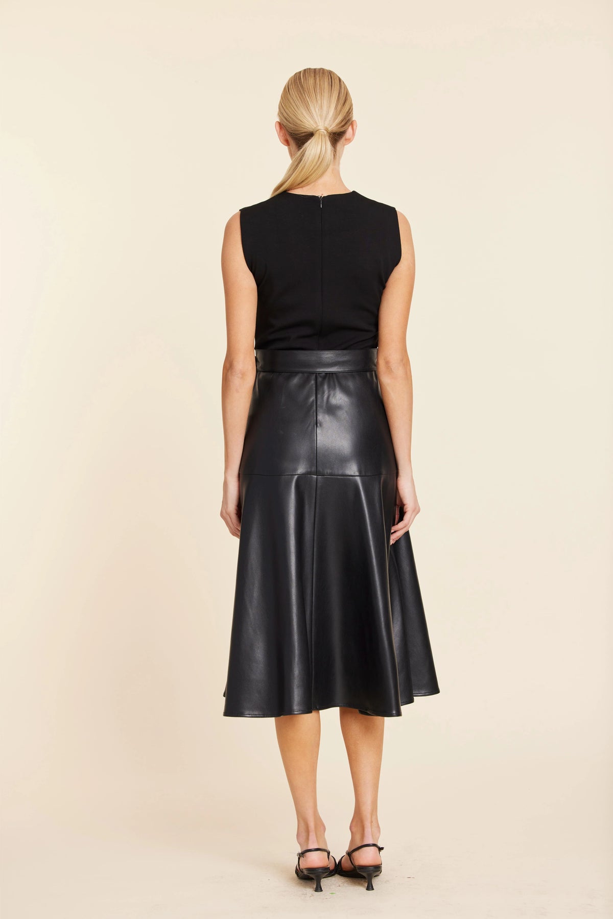 Mixed Media Skater Midi Dress