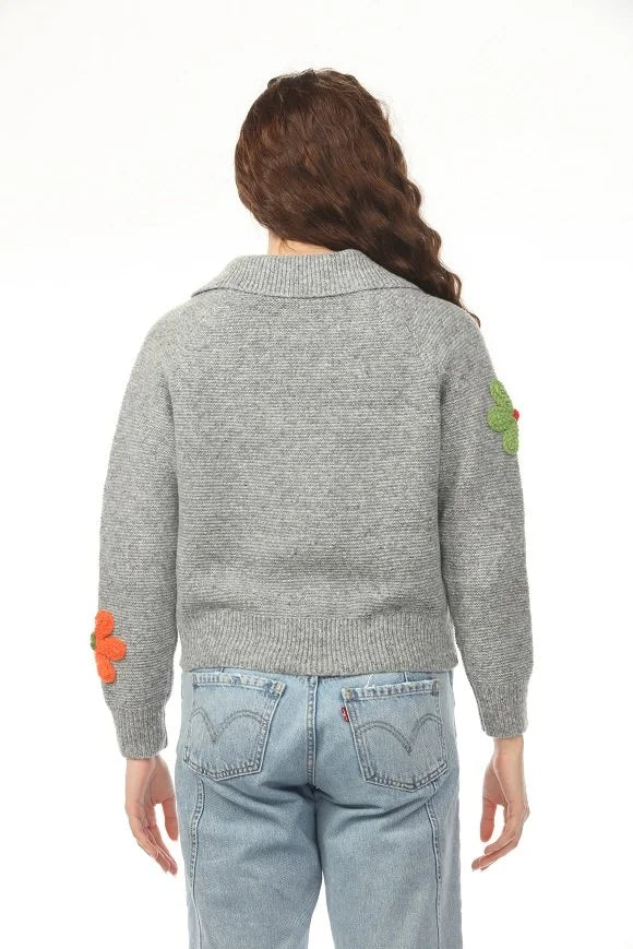 Daisy Floral Zip Knit