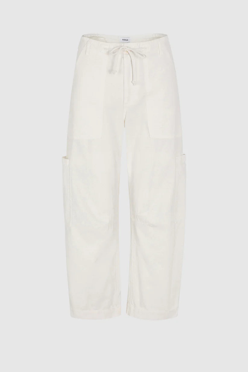 Sabrina Curved Utility Pant in White