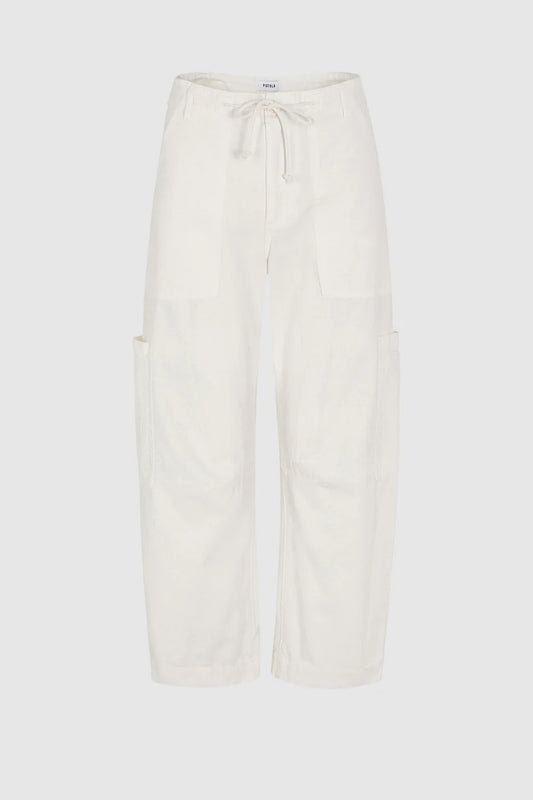 Sabrina Curved Utility Pant in White