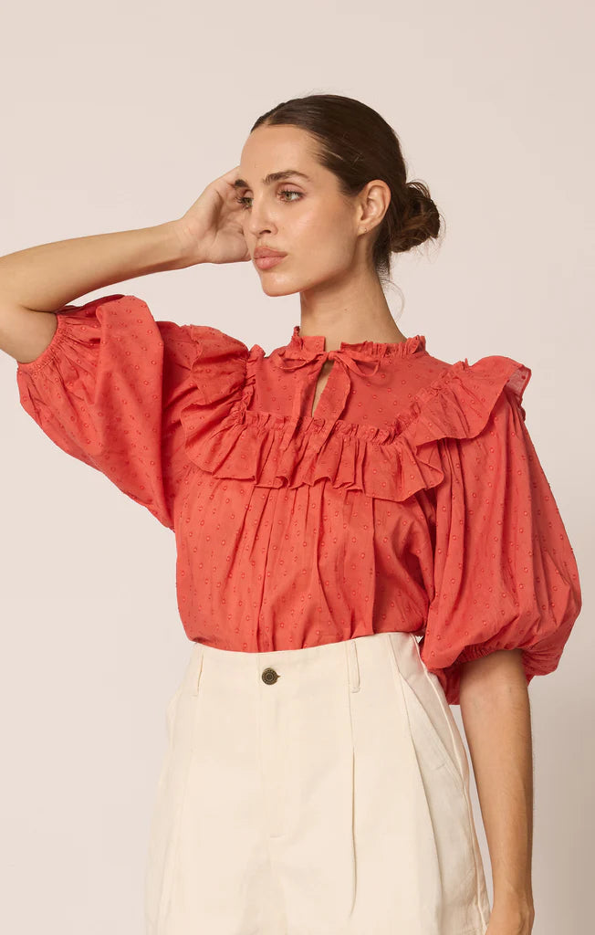 Sloane Blouse in Dawn Pink