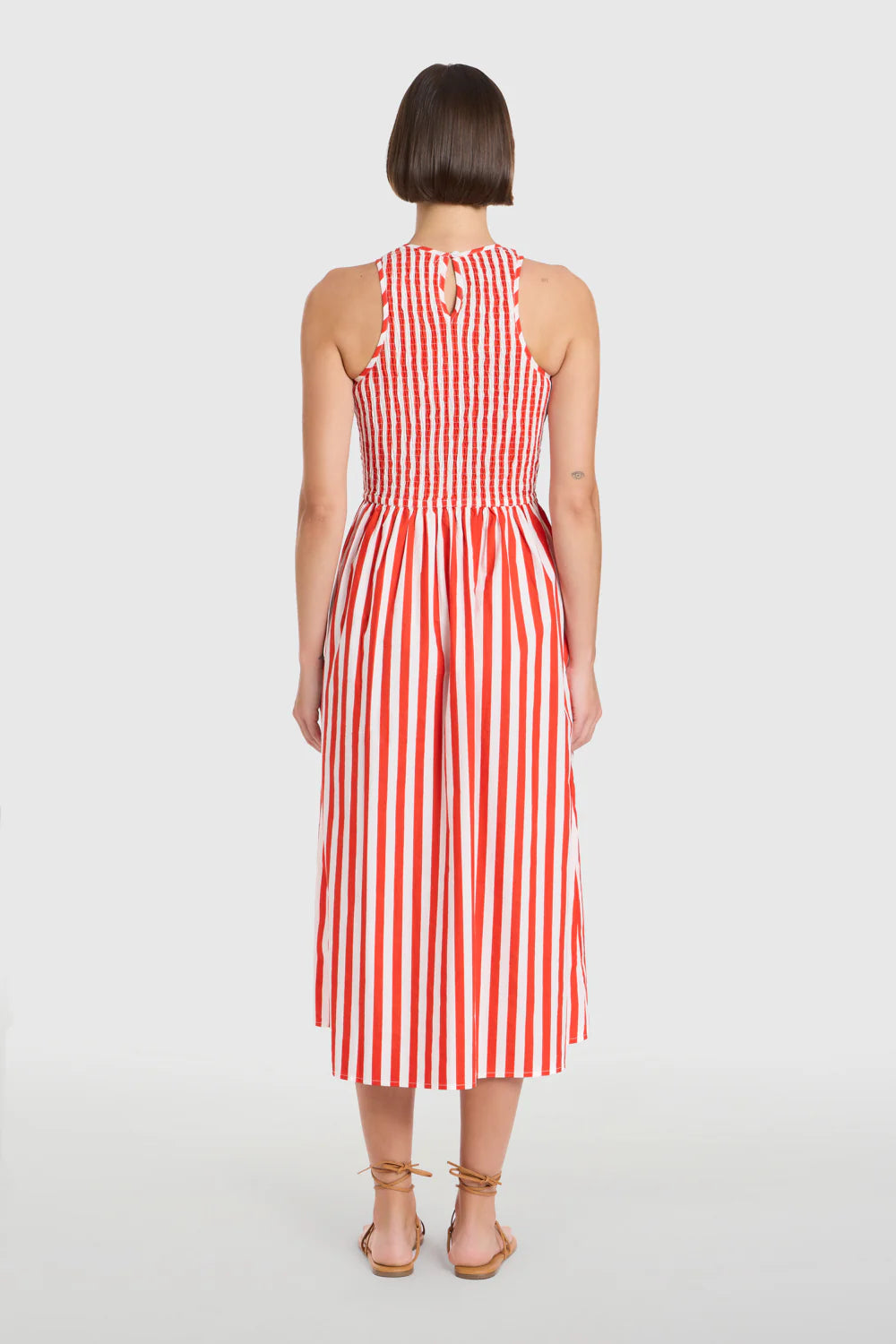Stroll Dress in Red Stripes