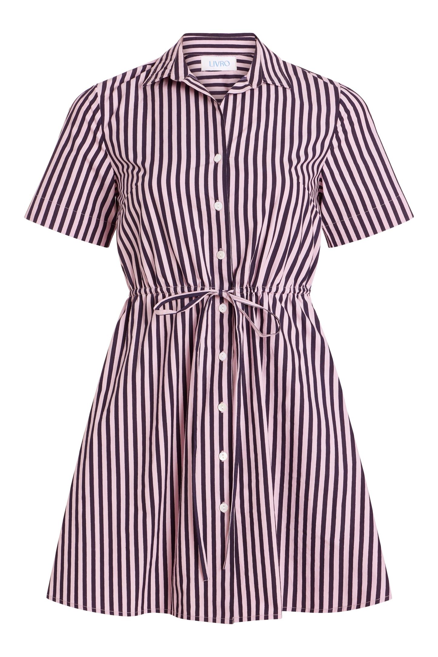 Summit Dress in Lilac Pinstripe