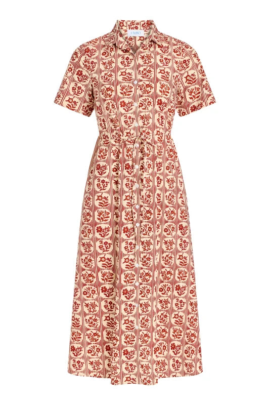 Sutton Dress in Brick Bloom