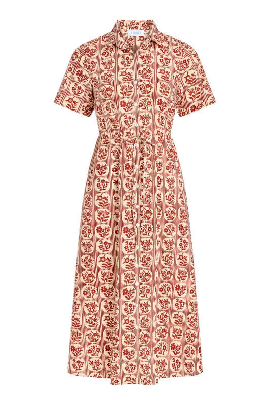 Sutton Dress in Brick Bloom
