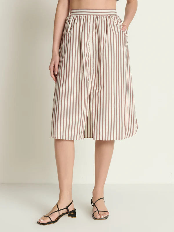 Tatiana Midi Skirt in Sable Stripe