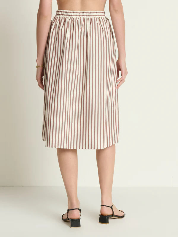 Tatiana Midi Skirt in Sable Stripe