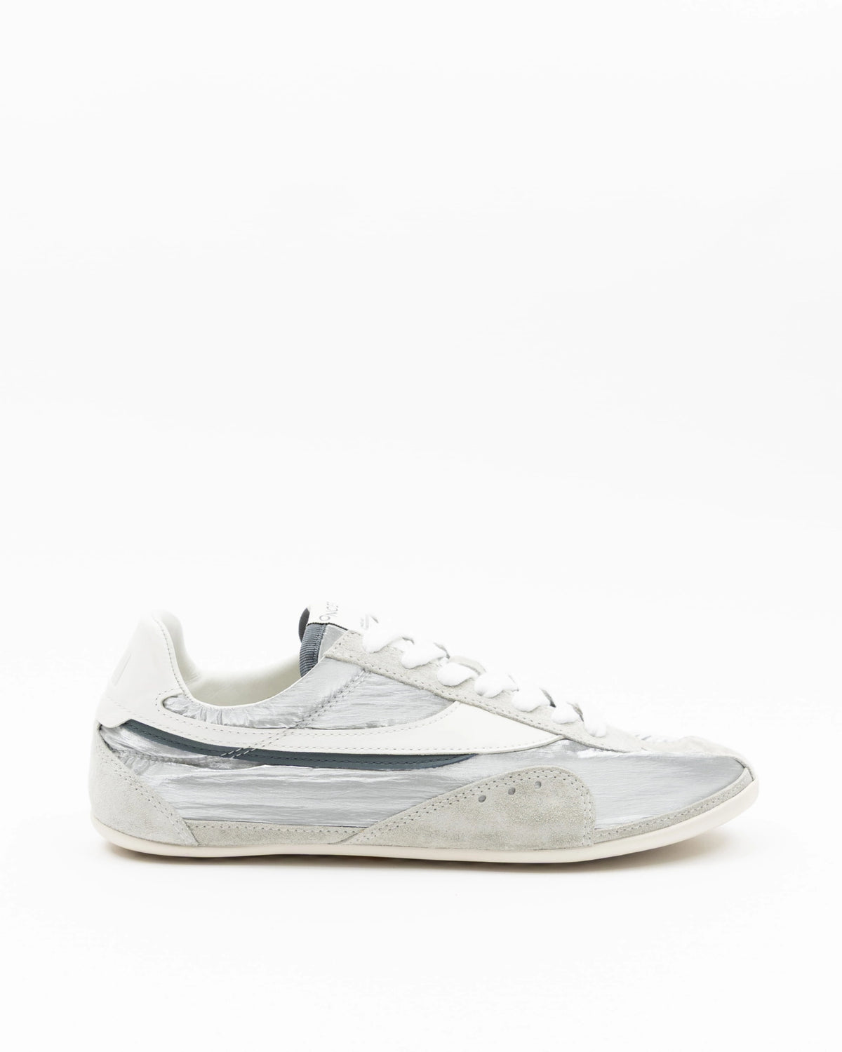 Temple Flat Sneaker in Platinum