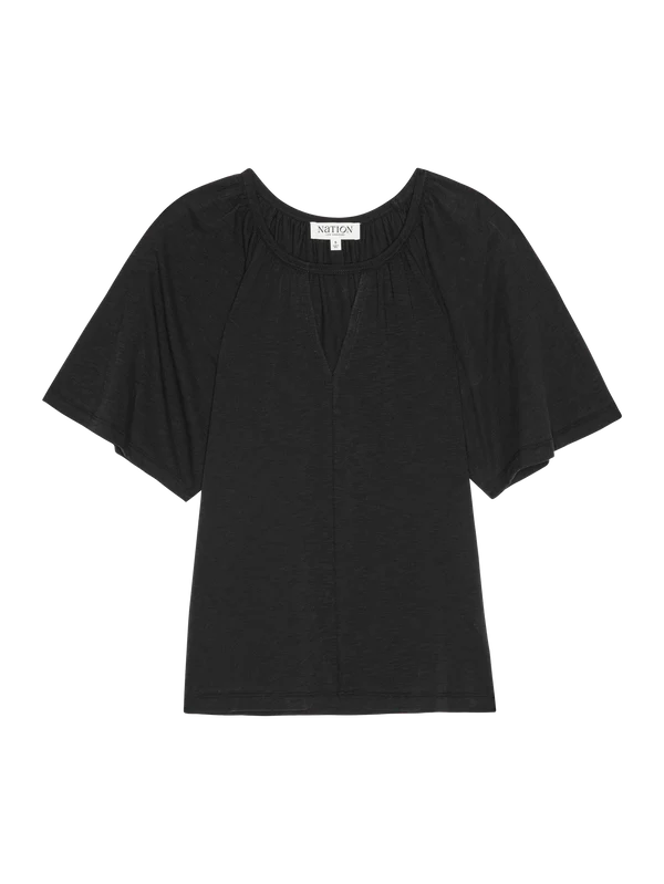 Tracy Keyhole Top in Jet Black