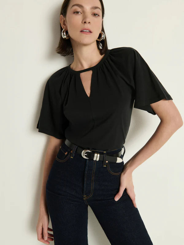 Tracy Keyhole Top in Jet Black