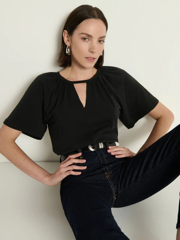 Tracy Keyhole Top in Jet Black