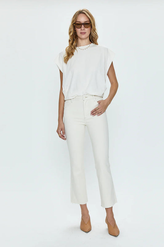 Lennon High Rise Crop Boot in Sand Stone
