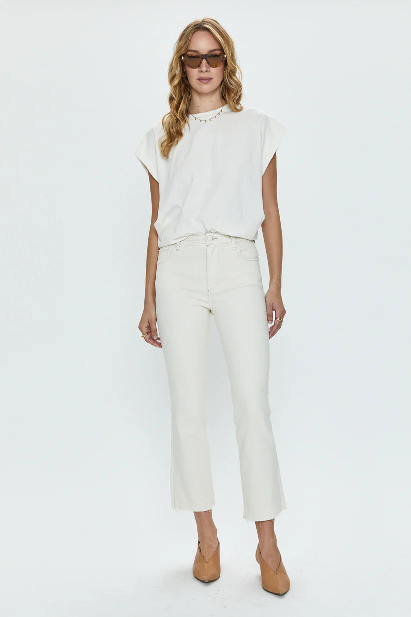 Lennon High Rise Crop Boot in Sand Stone