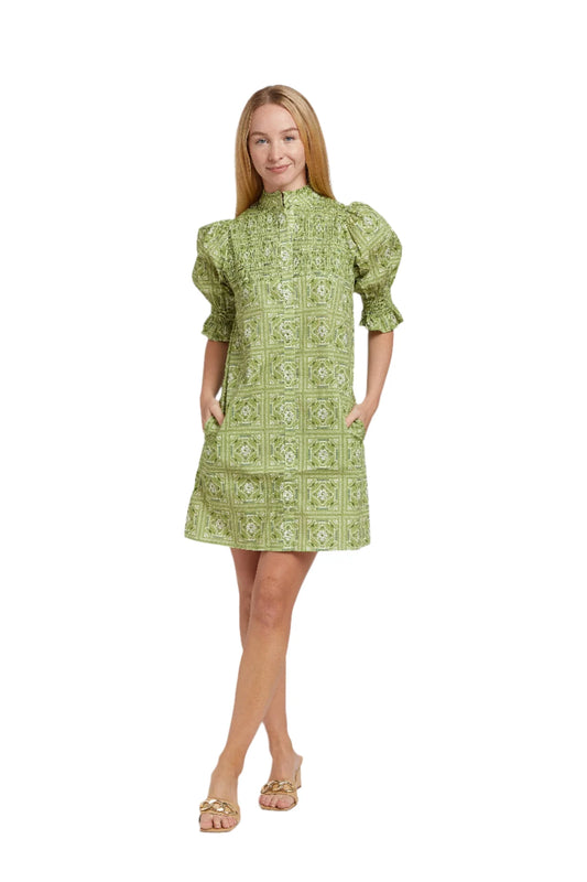 Aubrey Dress in Verdant Mosaic