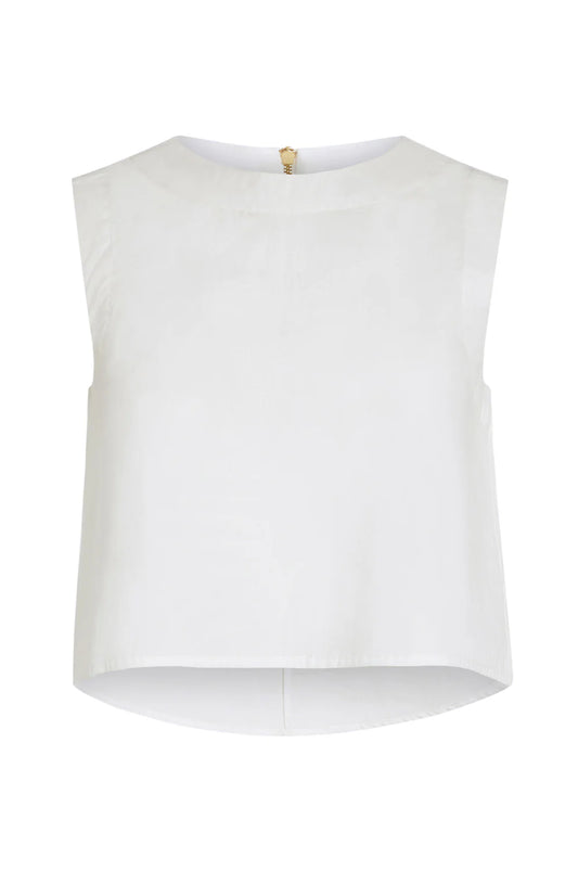 Crop Top in White Linen