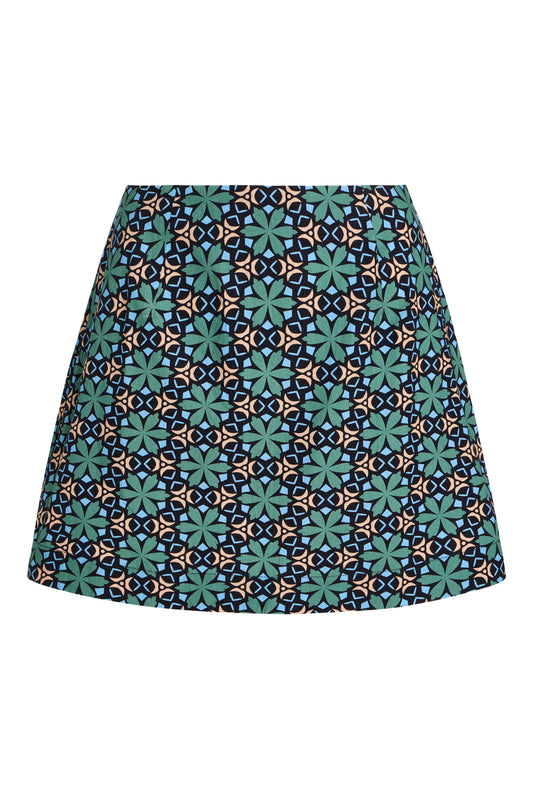Mini Skirt in Slate Mosaic
