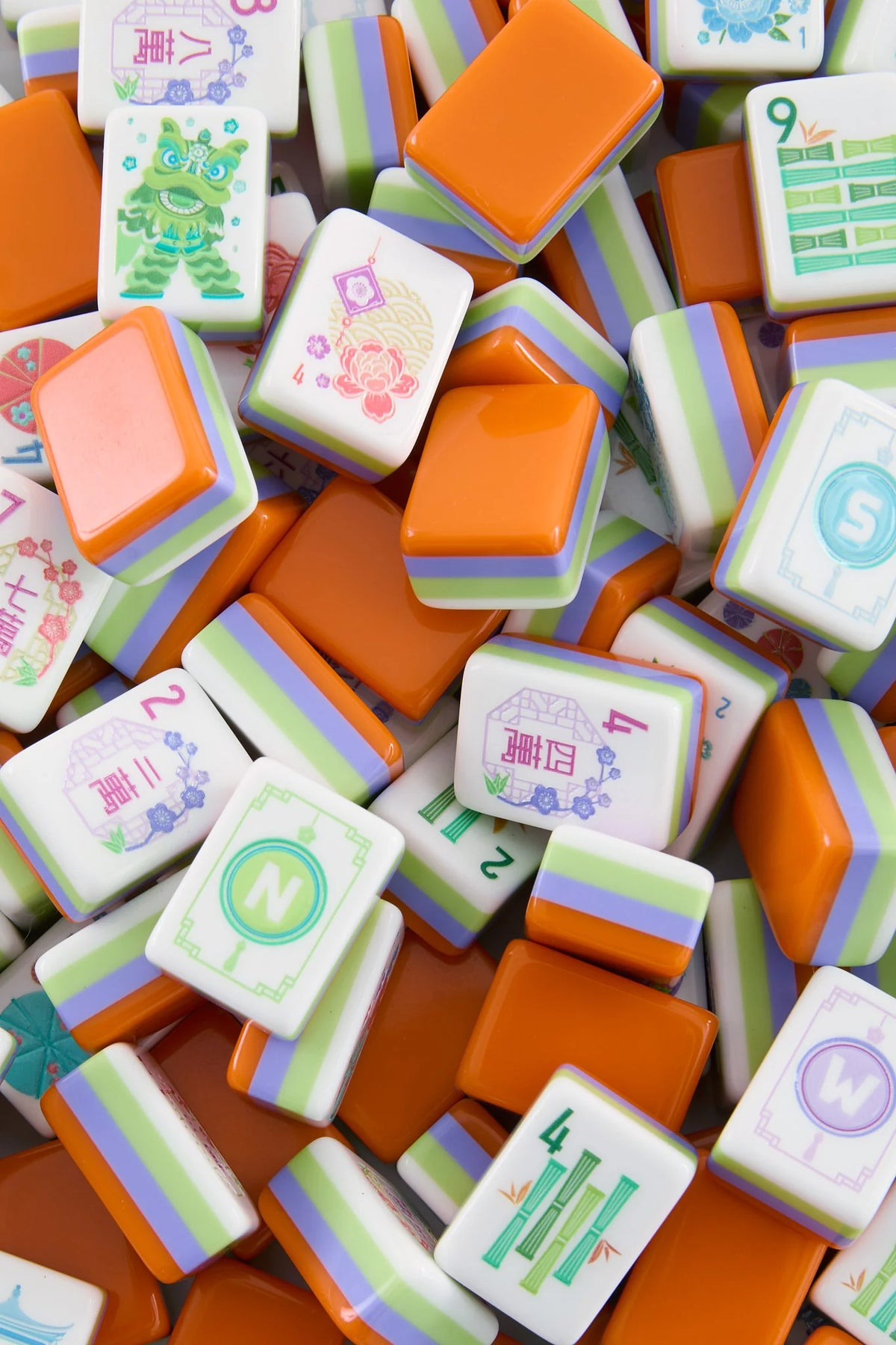 Papaya Spritz Mahjong Tiles
