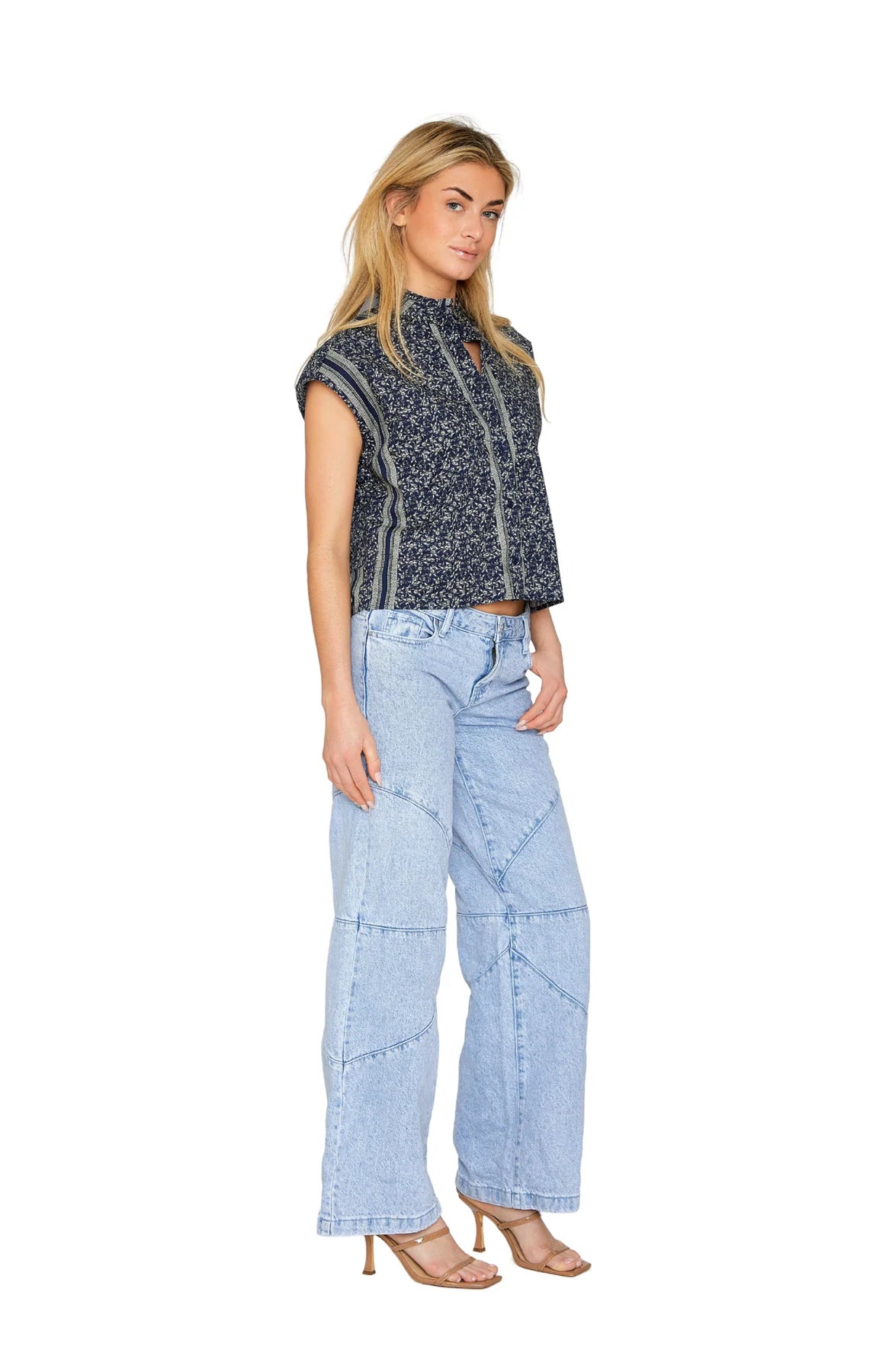 Lydia Top in Midnight Botanica