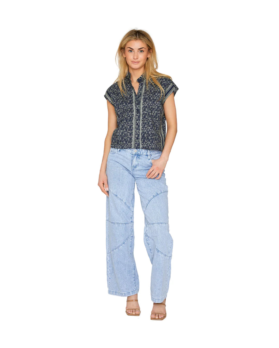 Lydia Top in Midnight Botanica