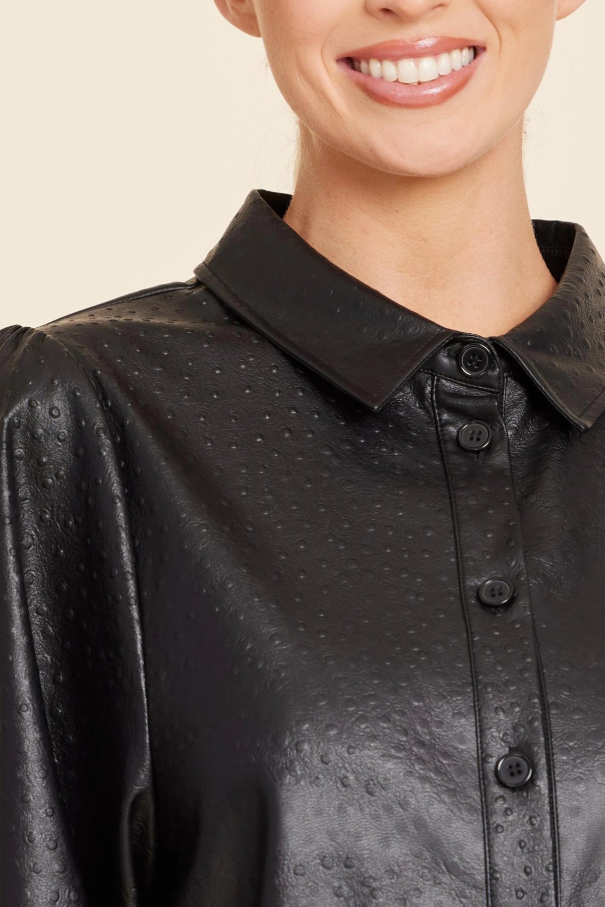Ostrich Embossed Exaggerated Short Dress