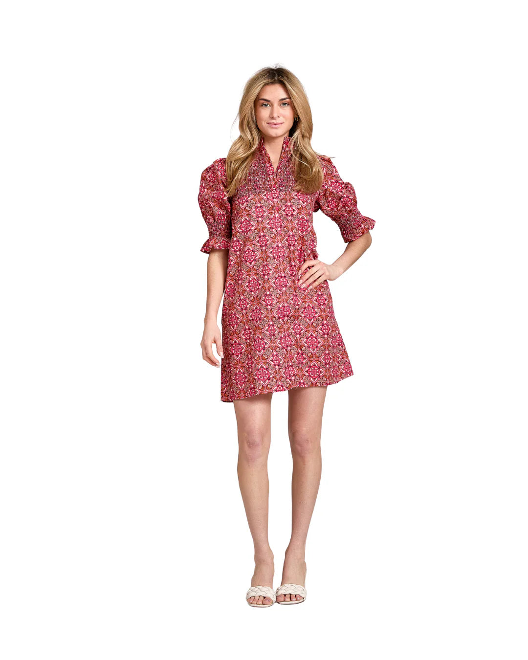 Aubrey Dress in Rose Tiles