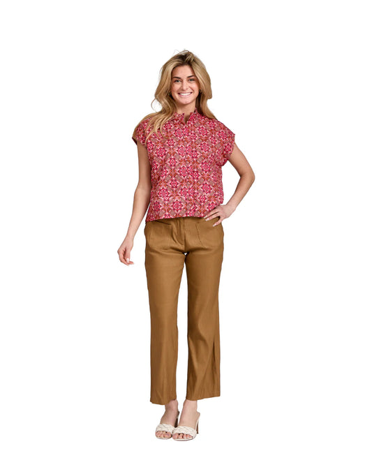 Lydia Top in Rose Tiles
