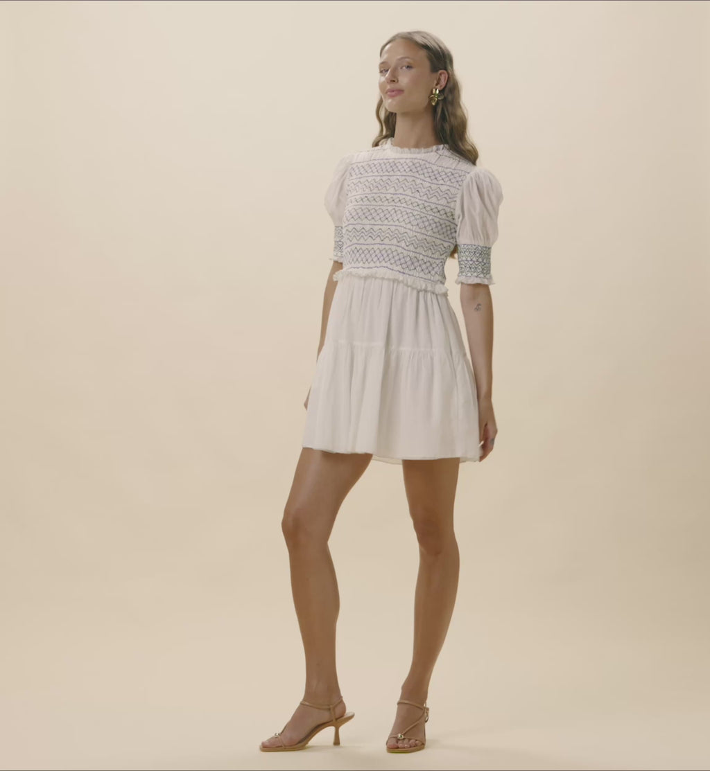 Gwendolyn Mini Dress in Ivory