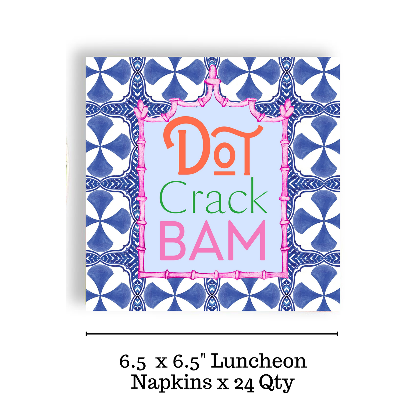 Mahjong Blue Tile 24ct Luncheon Napkin Separates (3 ply)