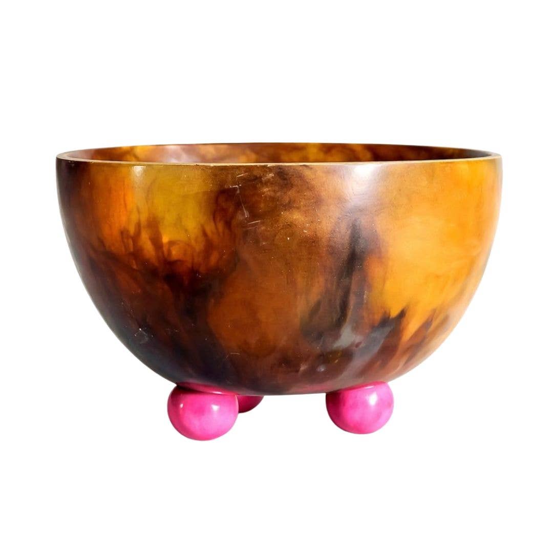 Tortoise Resin Footed Serving Bowl, SumnerEdit