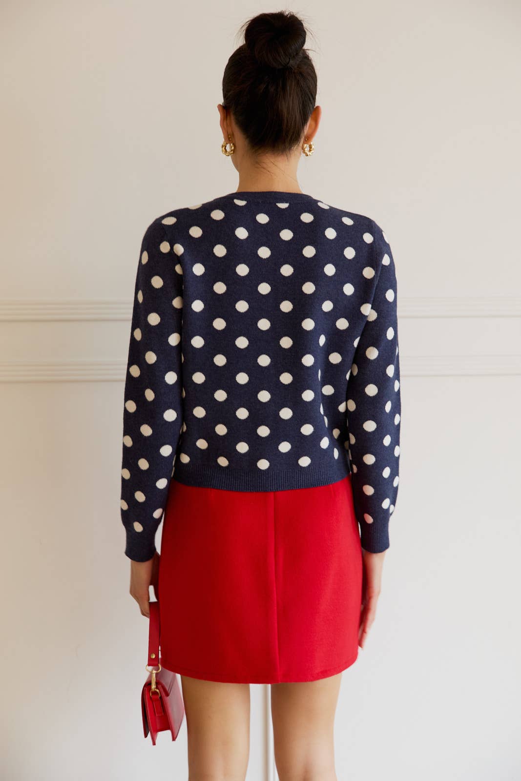 Polka Dot Knit Cardigan
