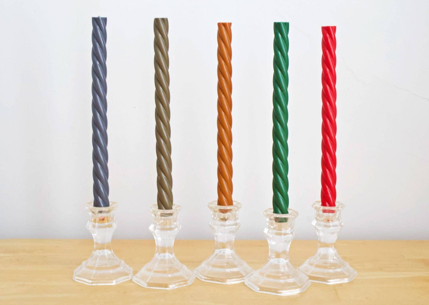 Licorice Twisted Candle, Taper Candle, Spiral Candle Individual