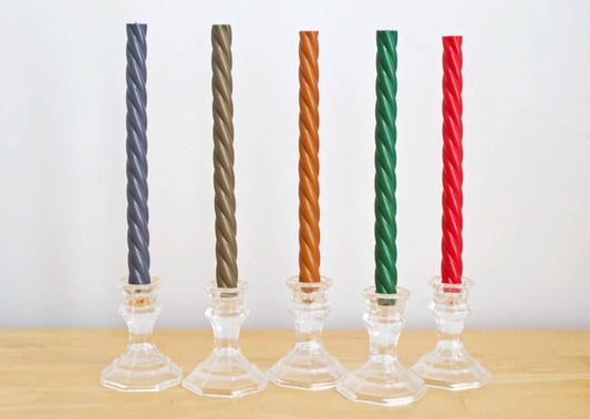 Licorice Twisted Candle, Taper Candle, Spiral Candle Individual
