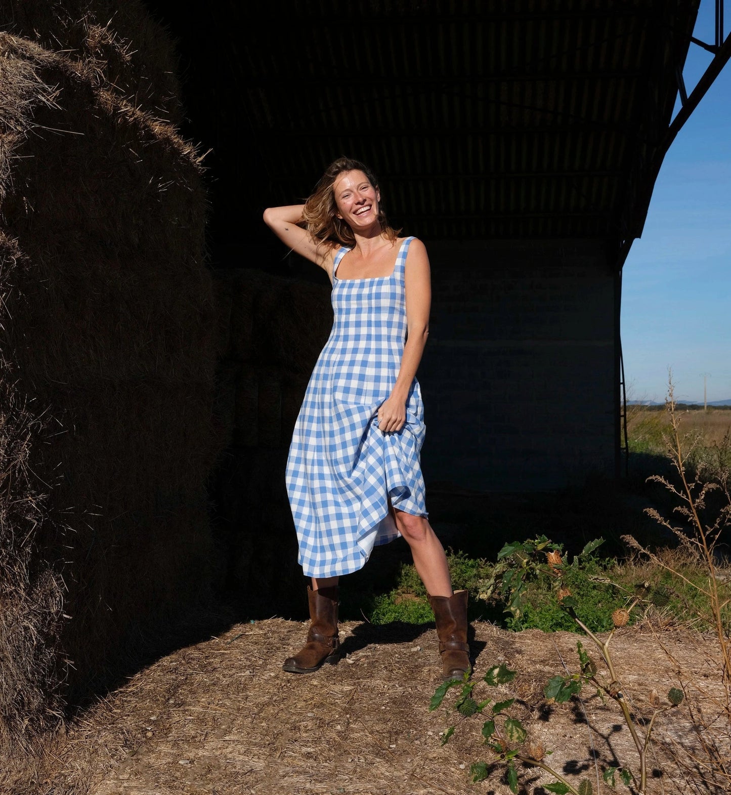 Ardena Ankle Dress inn Blue Bonnet