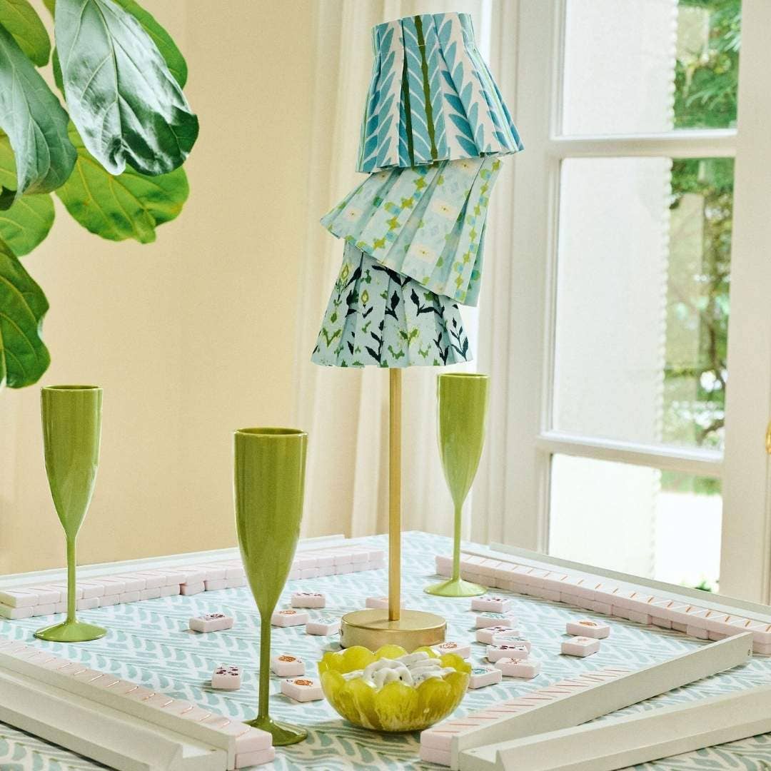 Chloe Blue Box Pleat Shade Cover
