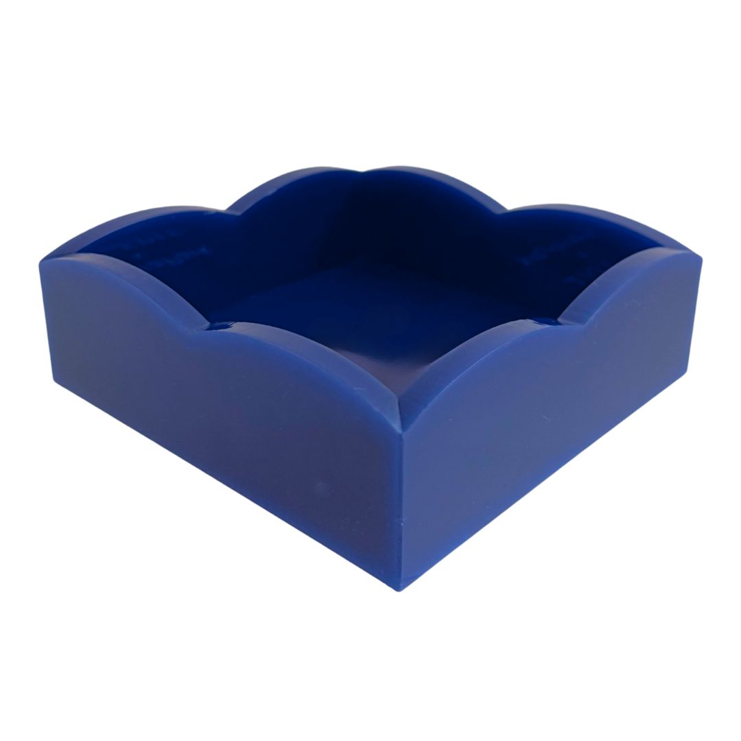 Navy Palm Acrylic Scalloped Cocktail Napkin Holders, SumnerEdit