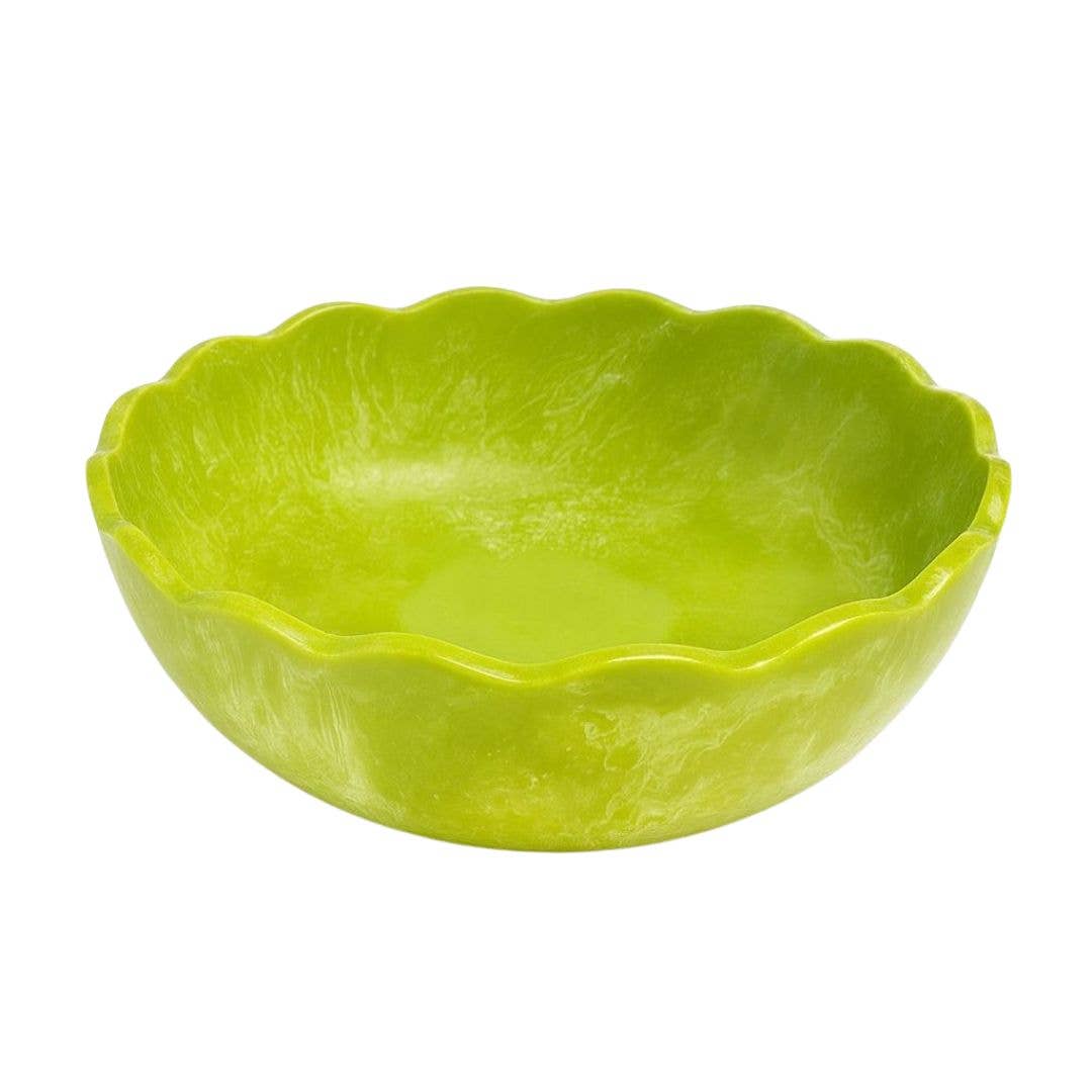 Green Resin Scalloped Bowl, SumnerEdit