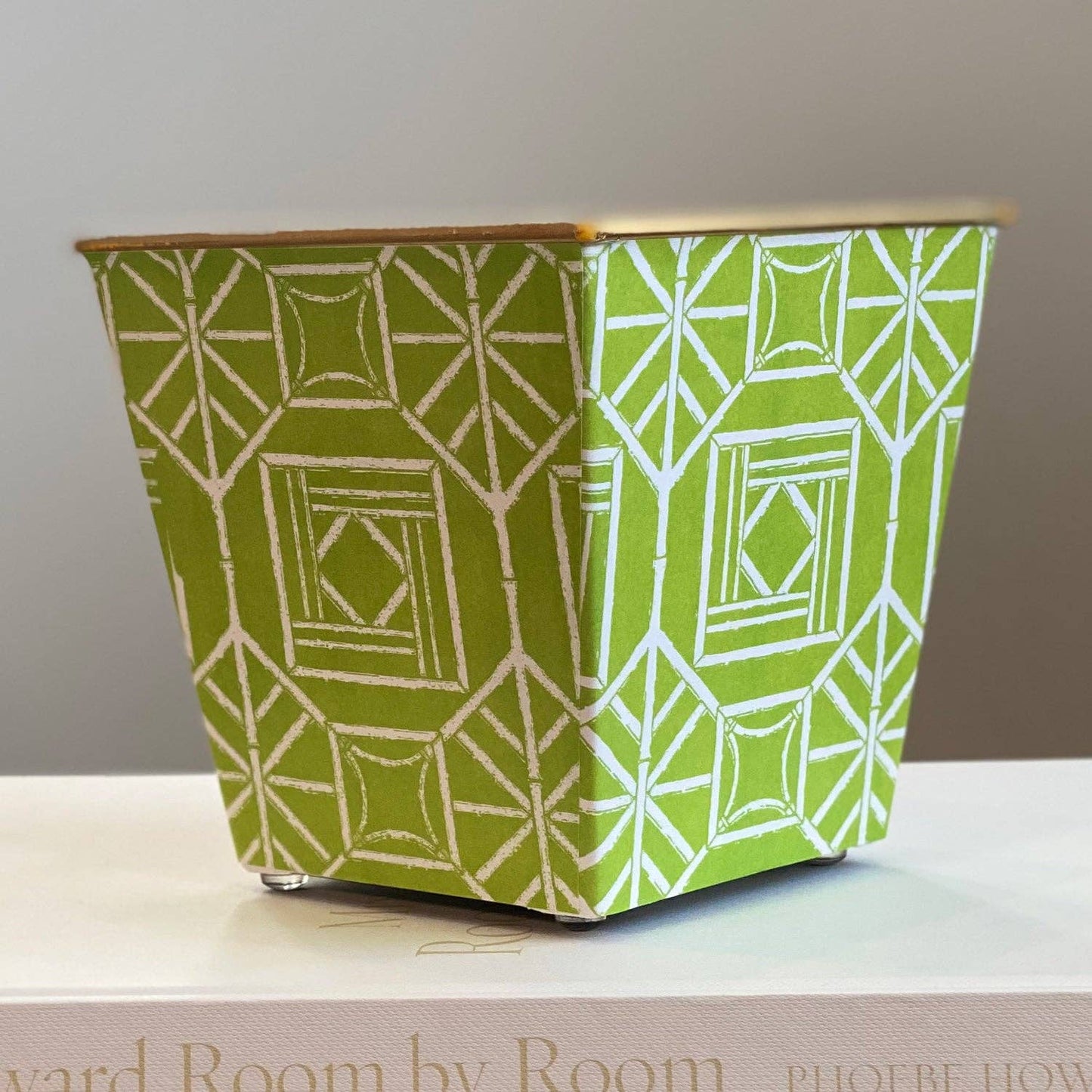 Bamboo Box Lattice Cachepot Candle