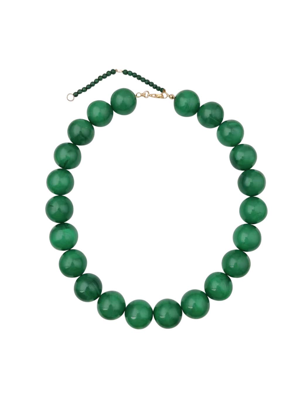 Kameron Chunky Beaded Necklace - Green