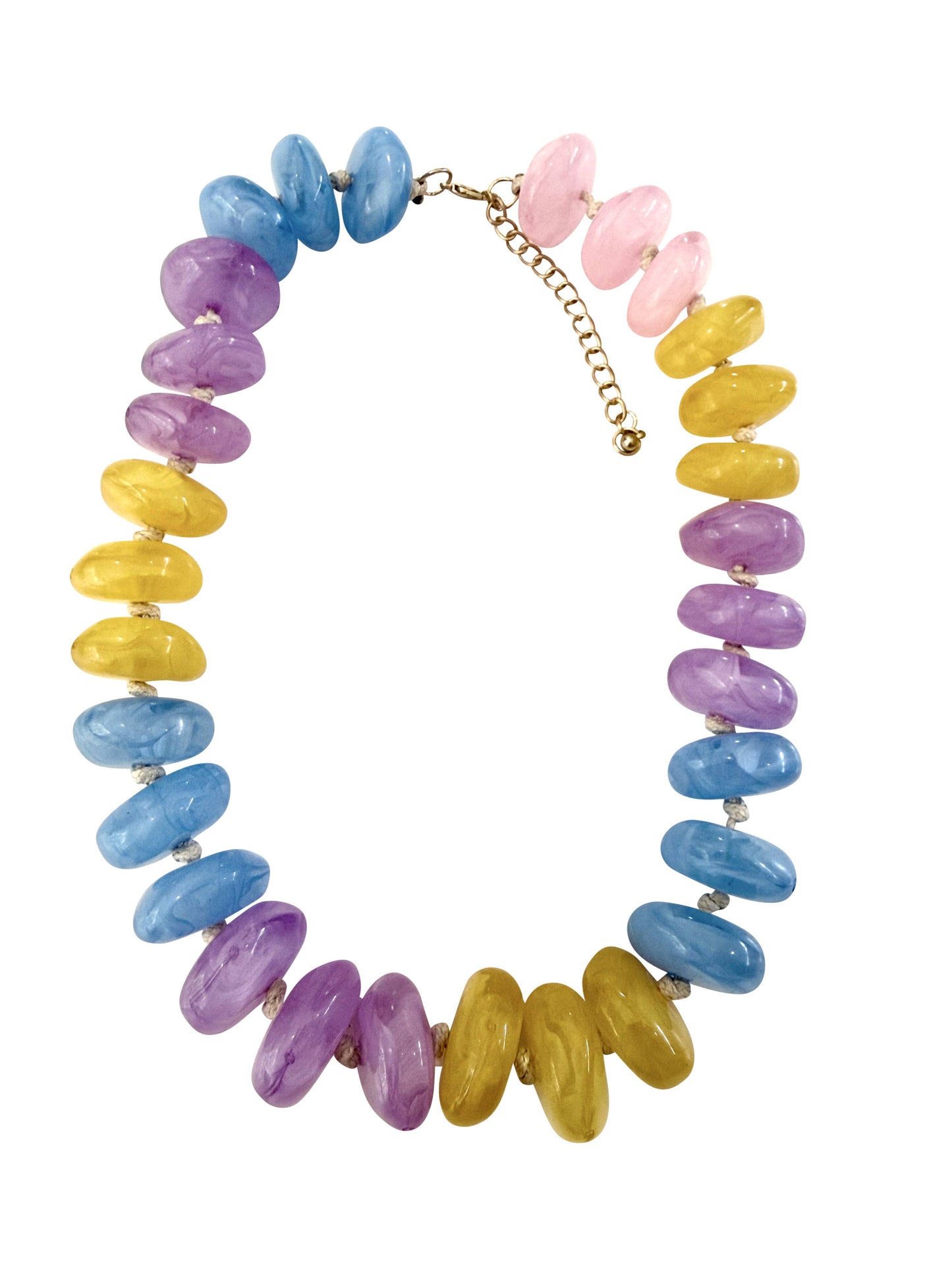 Delray Chunky Beaded Necklace- Purple/Blue Mix