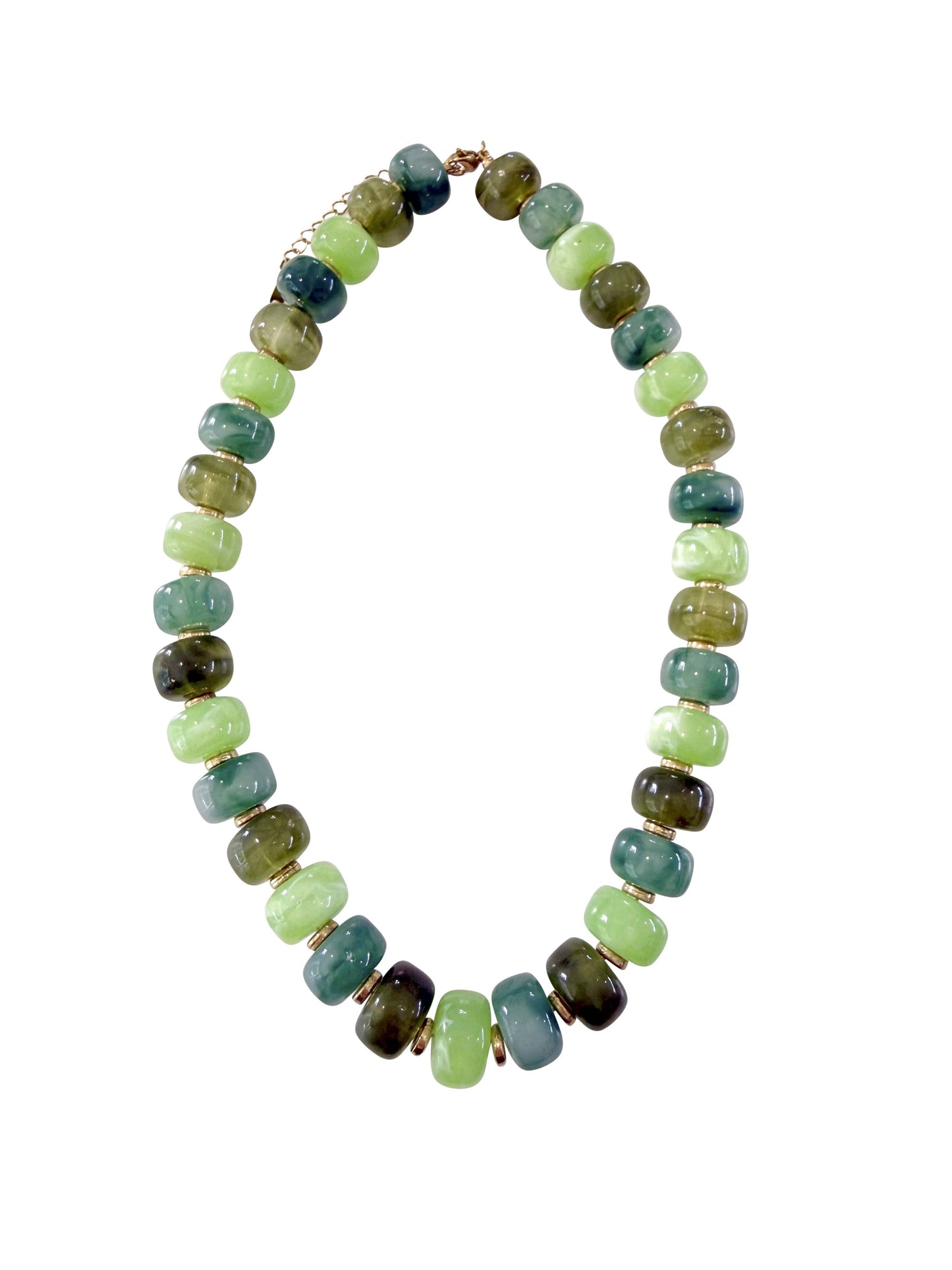 Morris Chunky Beaded Necklace -Green