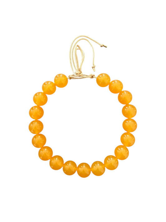 Chunky Beaded Necklace - Orange Juice