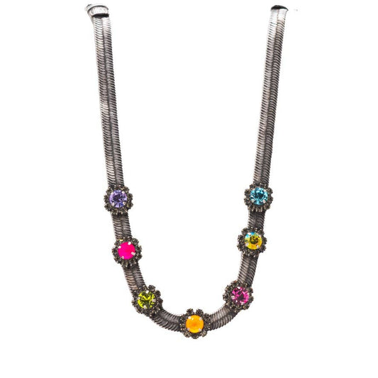 Kirsten Necklace in Antique Silver Rainbow